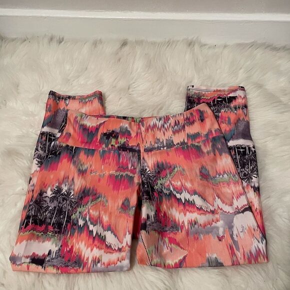 Onzie Leggings xs pink and orange with palm trees - Picture 4 of 7